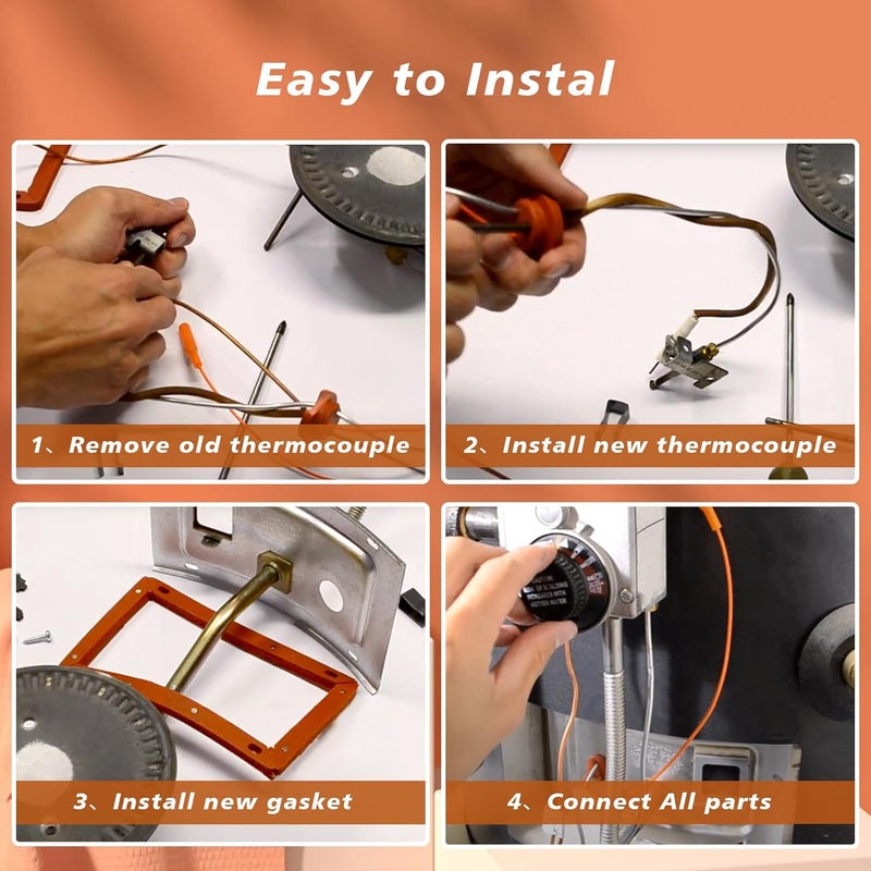 Lisnhlin Upgraded SP20075 SP20305A Pilot Assembly kit, Water Heater Igniter Pilot Assembly for Natural Gas, Compatible with GE, Replacement for Rheem, Replace of GG50T06AVH00 AS39845 22V40PF1 - Image 4